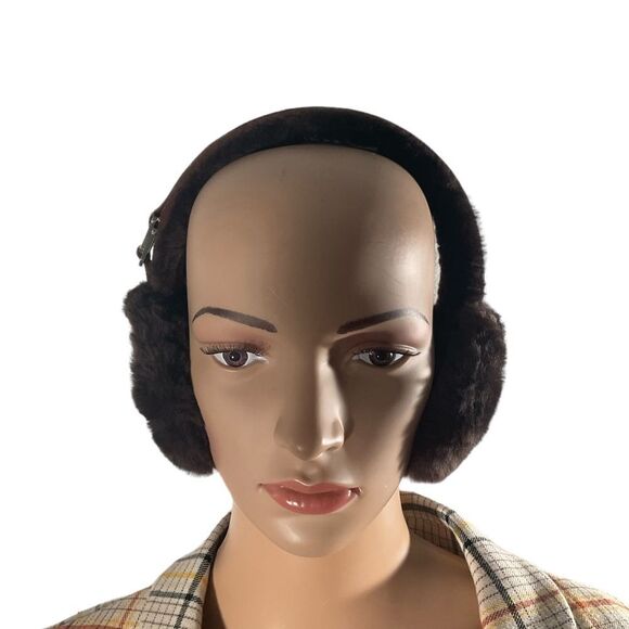 UGG Accessories - UGG Women’s Brown Genuine Leather Australia Classic Double U Logo Earmuff One Sz